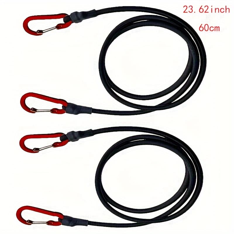 TEMU 2pcs Heavy Duty Bungee Cord Elastic Tie Strap String Hooks, Kayak Cycling Luggage Packing Ropes, Camping Accessories