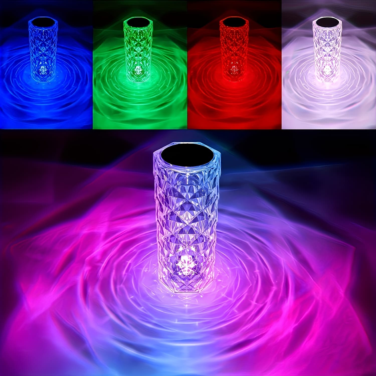 TEMU A Touch-sensitive Led Table Lamp Featuring A , Of Displaying 16 Colors, Perfect For A Romantic Ambiance, And Usb