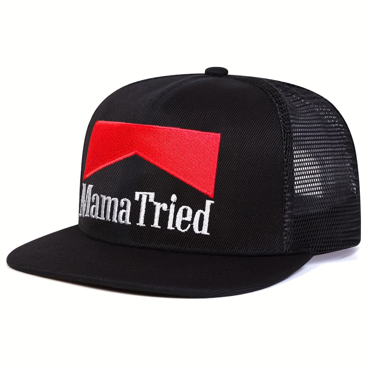 TEMU 1pc Men's Baseball - Adjustable Mesh Trucker Hat With Logo, Lightweight And Breathable, Suitable For Outdoor Activities, Travel, And Casual Wear, Travel Hat | Logo | Breathable Mesh Design