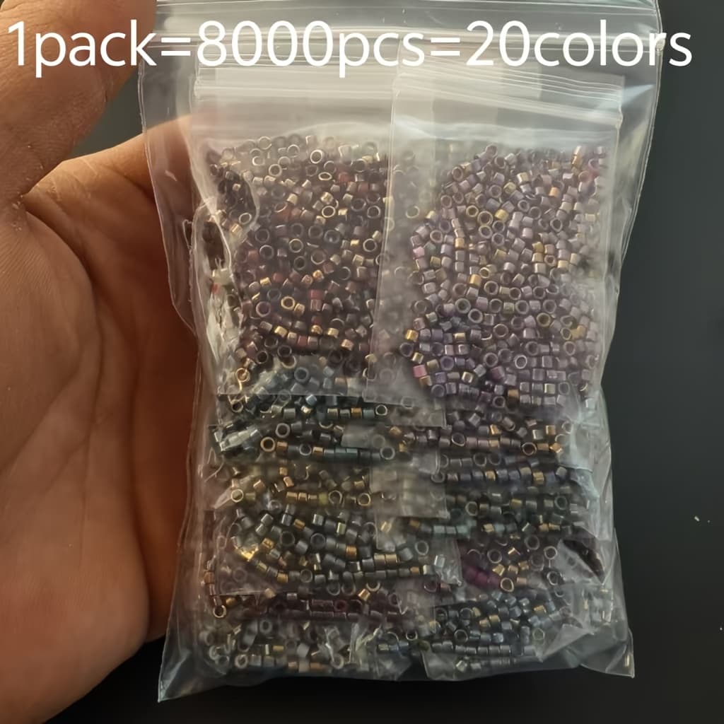 TEMU 8000pcs 20 Colors 2.5mm Elegant Gradient Glass Beads Set (glass Rice Beads), Suitable For Bangles, Bracelets, Necklaces, Gifting & Mother As Valentine's Day Gift