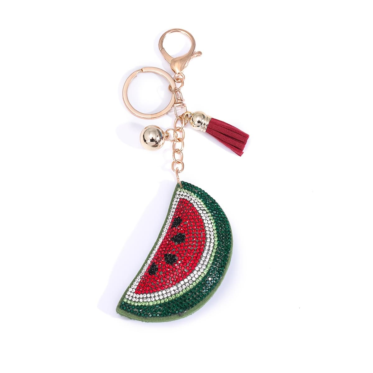 TEMU Creative Korean Velvet Cute Fruit Watermelon Car Keychain, Women's Backpack Pendant Small Gift