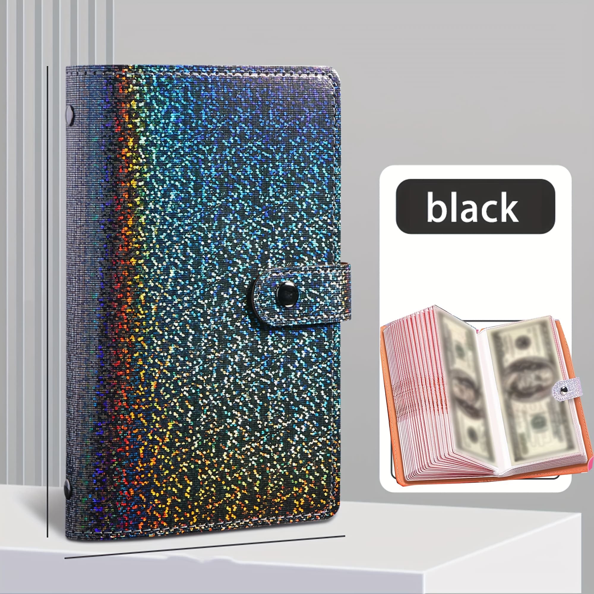 TEMU 1 A6 Colorful Storage Book, Made Of High-quality Pu Leather, With 50 Built-in Inner Page Storage Books, Of Holding 100 Banknotes, Including Banknote Photos, Stamps, And Bank Card Storage Books