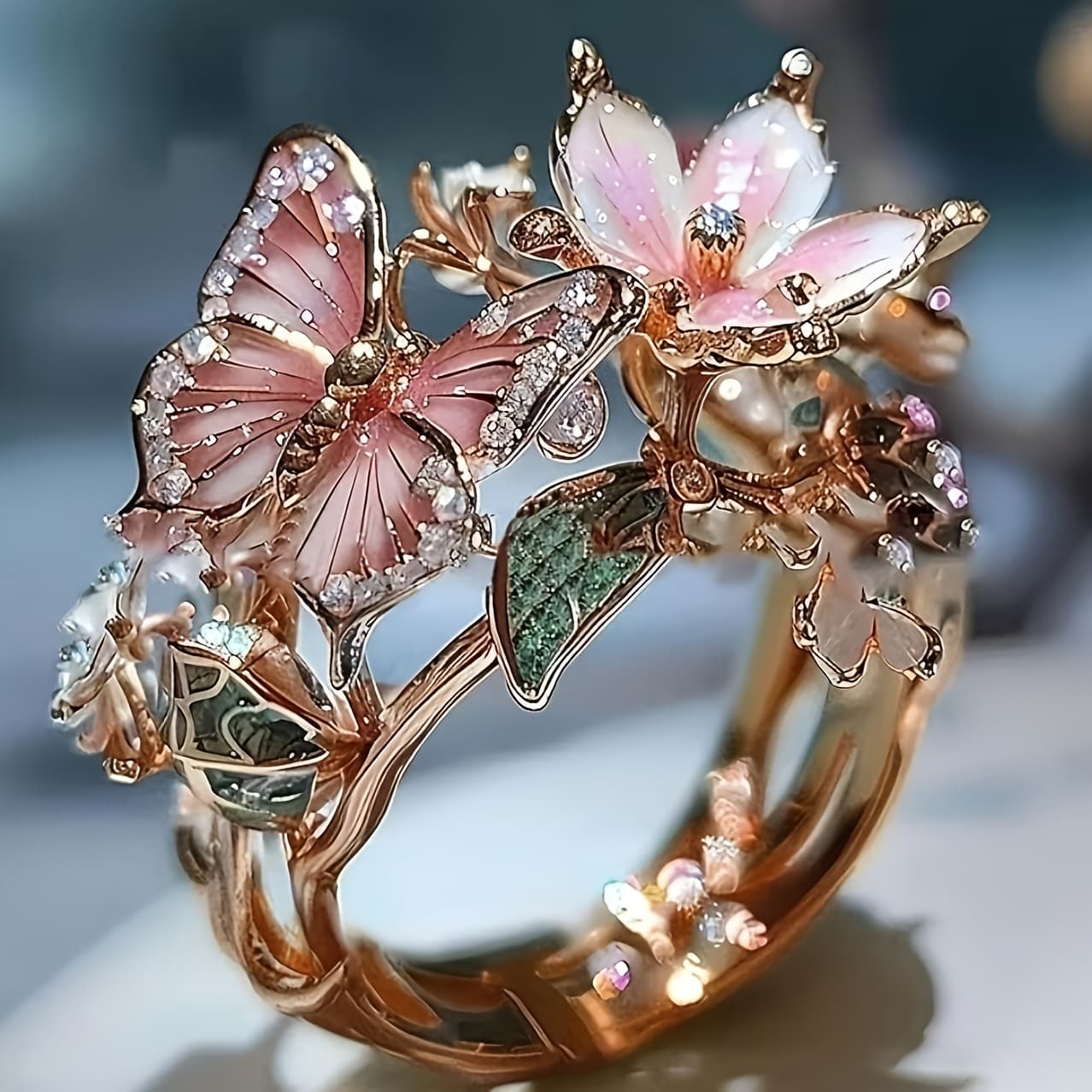 TEMU 1pc Elegant Flower Ring, High-quality Jewelry, , Suitable For Women, Wedding Party Gift, Irish Valentine's Day Gift