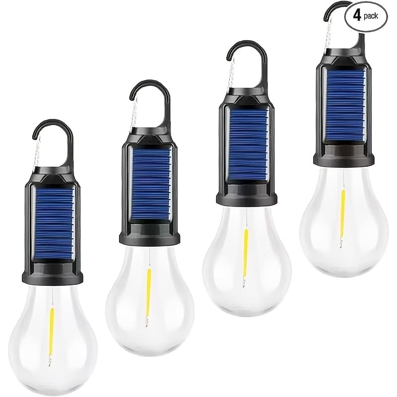 TEMU 4/6 Pack Led Solar Camping Lights | Usb Rechargeable Tent Lamp With Hook | Perfect For Valentine's