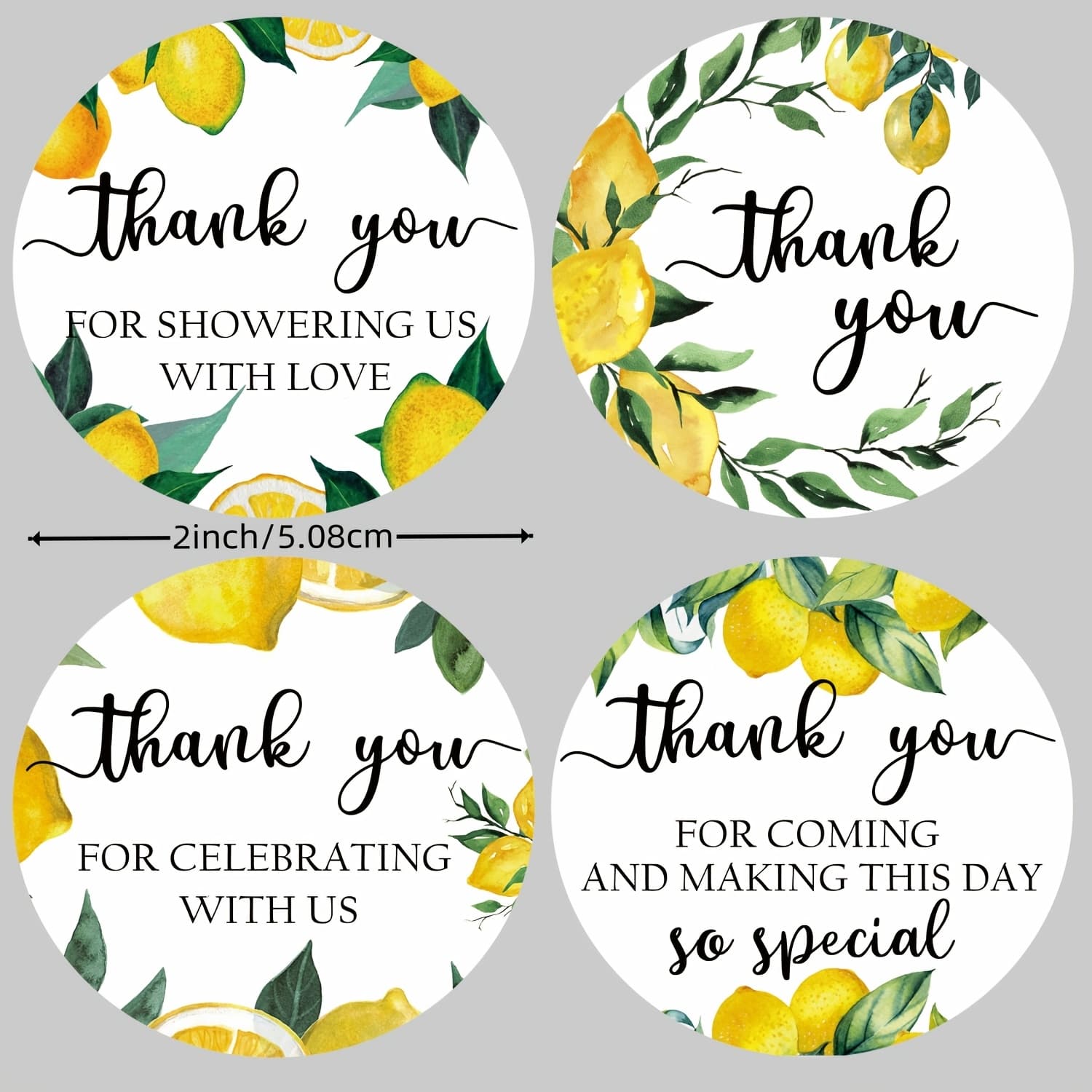 TEMU 100pcs Of Lemon Thank You Stickers, Wedding Bride Gifts Birthday Party Decoration Watercolor Party Gift Bag Label Decoration, Stickers