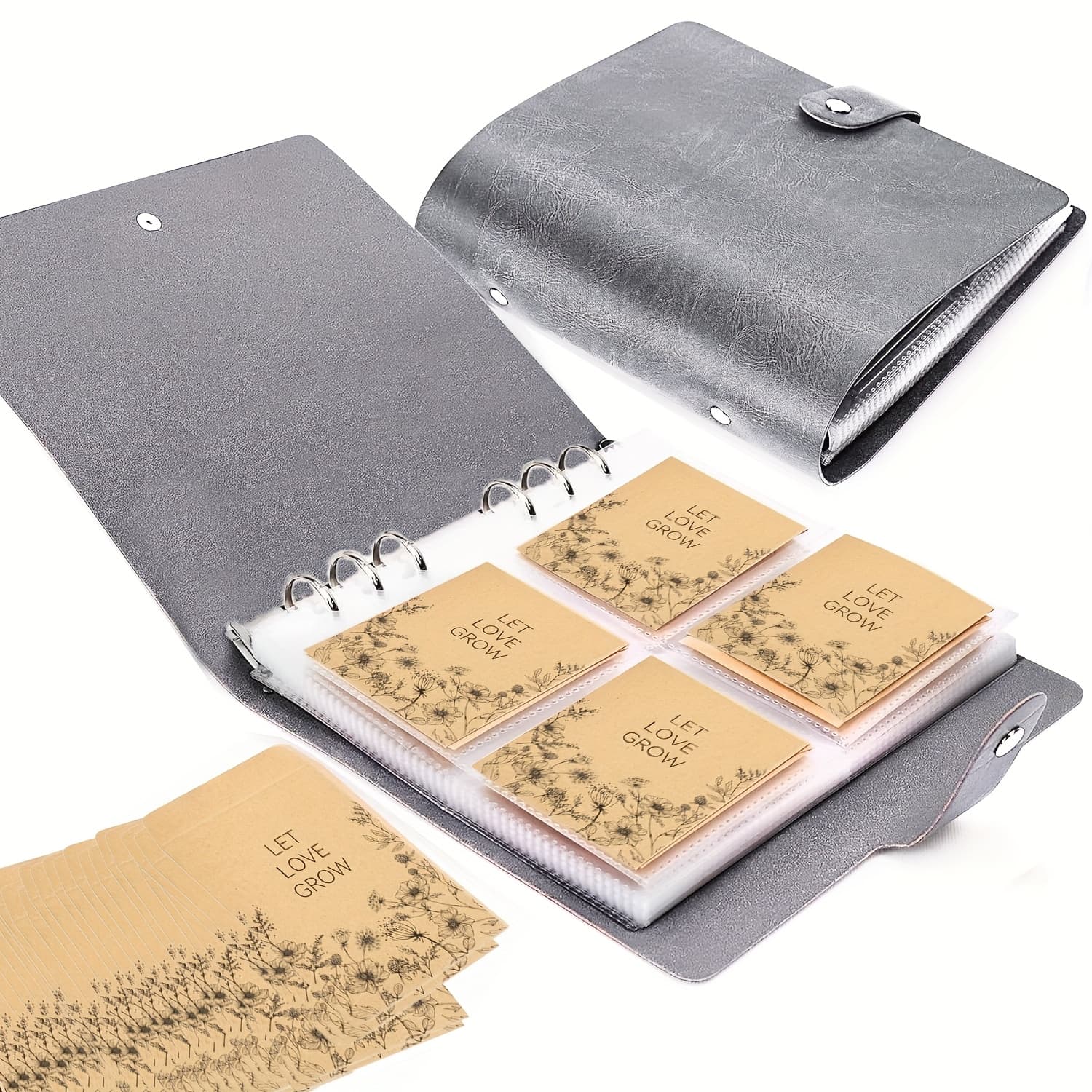 TEMU 1 Set Seed Storage Envelopes, Resealable Self Sealing Seed Organizers Packets Storage Box Garden Seed Storage Container Envelopes Organization Binder Seed Collecting Template (black)