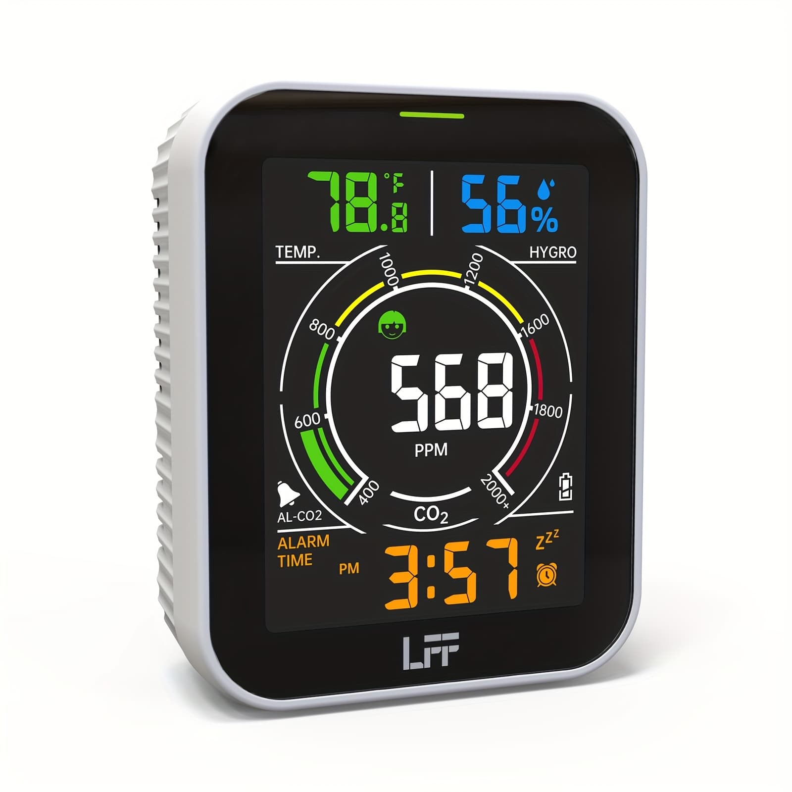 TEMU Co₂ Detector, Air Quality Monitor Carbon Dioxide Tester, Indoor Co₂ Monitor With Dual Alarm And Customized Acoustic Co₂ Alarm, Portable Co₂ Meter With Temp And Backlight For Occasion
