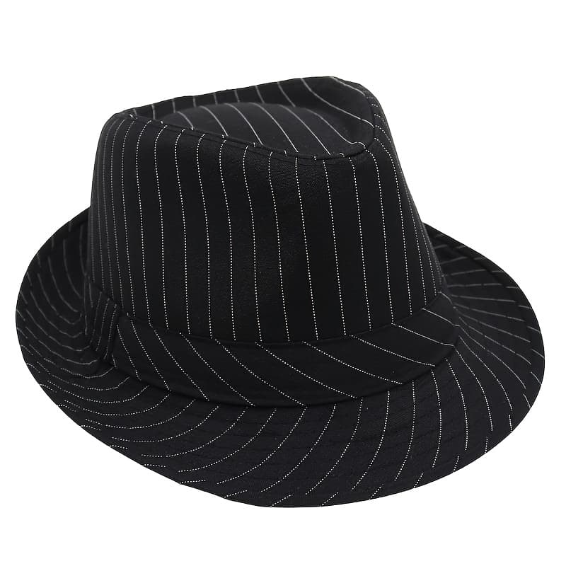 TEMU Striped Fedora Hat Short Brim Trilby Derby Hat