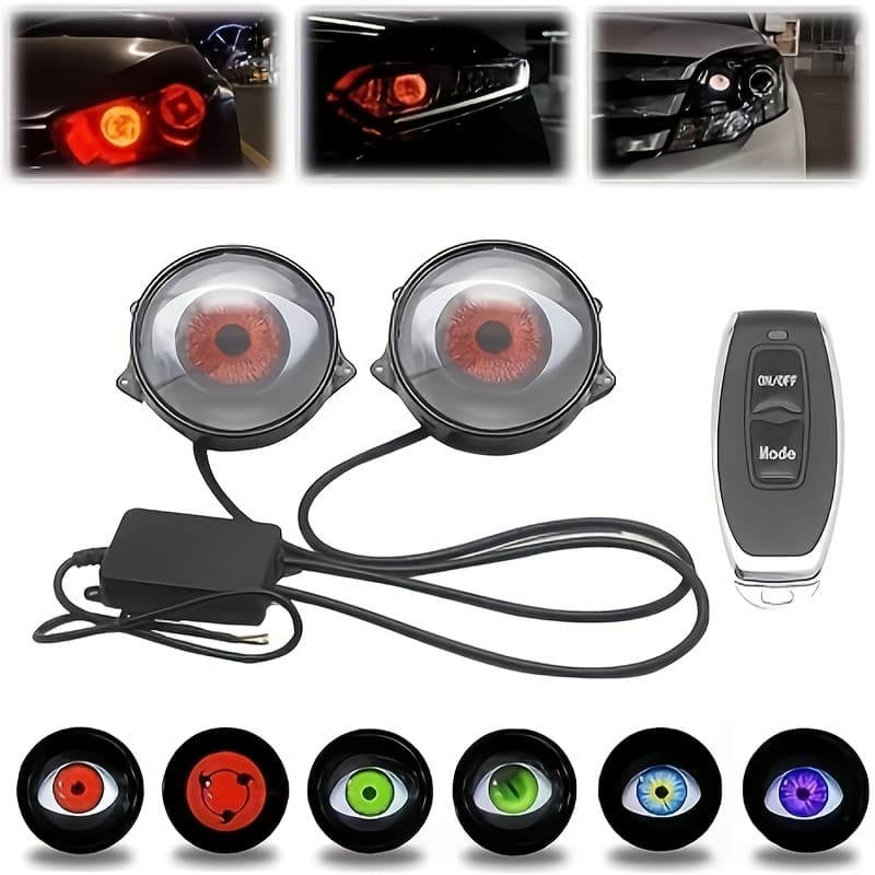 TEMU Dynamic Led Devil Eyes For Vehicles, Featuring 6 Of Lighting. Adjustable Lights Are Perfect For Off-road And Pickup Trucks, A To Your Car Additions, Without Battery