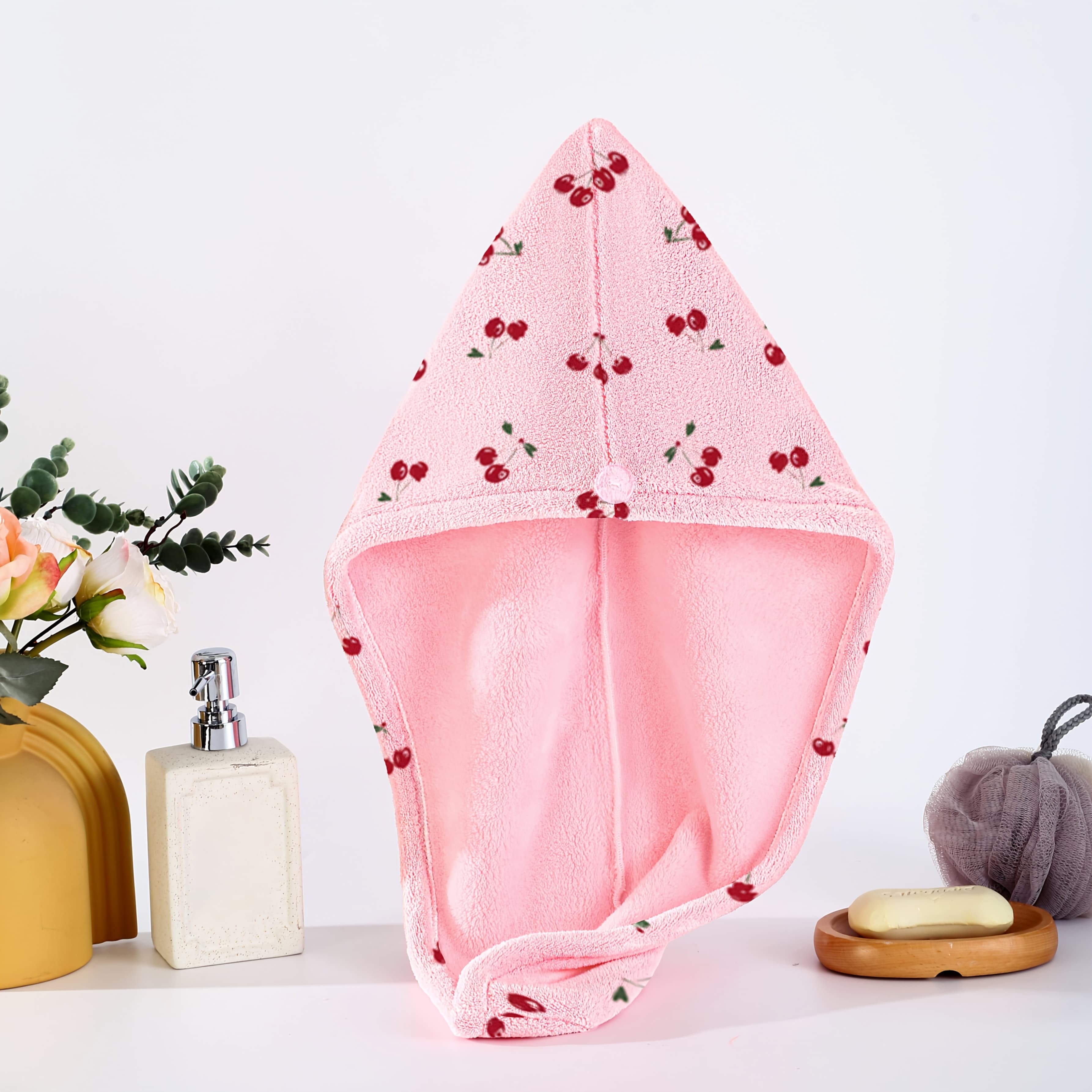 TEMU Quick- Absorbent Fiber Hair Towel & Shower - Print Soft Polyester Headscarf For , Contemporary Bathroom Accessory