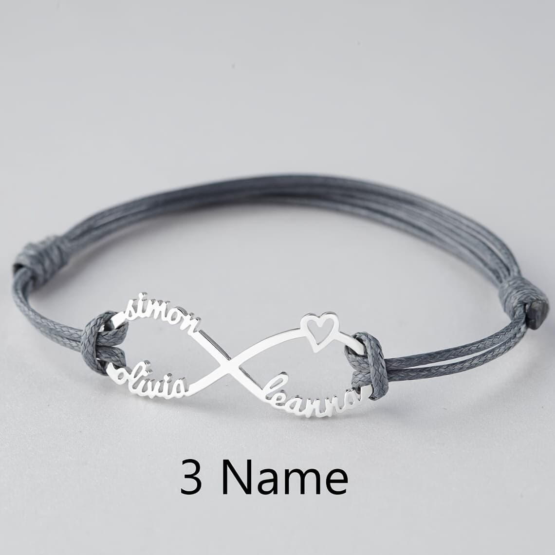 TEMU Personalized Mom Name Bracelet With S Names,infinity Family 1-4 Name Bracelet Jewelry,gift For Mom