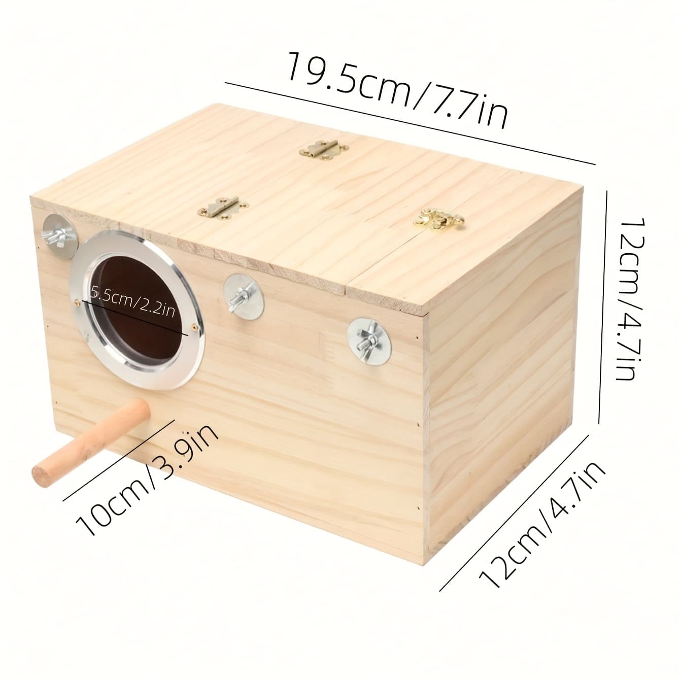 TEMU Parakeet Nest Box Bird House Wood Breeding Box Parrot Mating Box, Hamster Nest, Suitable For Lovebirds, , Budgies, , And Medium-sized Birds