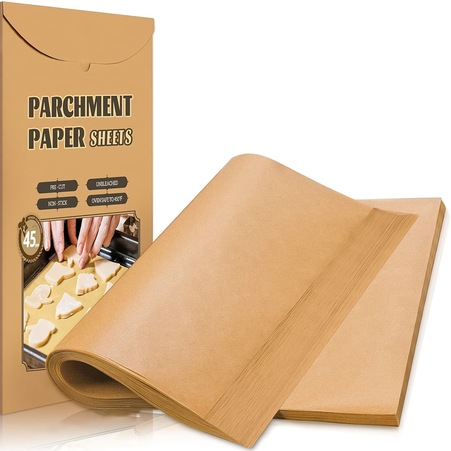 TEMU 102pcs Parchment Paper Baking Sheets, 12x16 Inches Precut Baking Parchment, For Baking Grilling Steaming Bread Cupcake Cookie And More (unbleached)