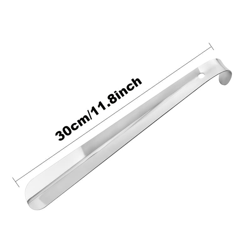 TEMU 1pc Long-handled Metal Shoe Horn For Men And Women - Assistant With 11.8" Length, , And Smooth Sliding Action - Perfect For Boots, Shoes, And Sneakers