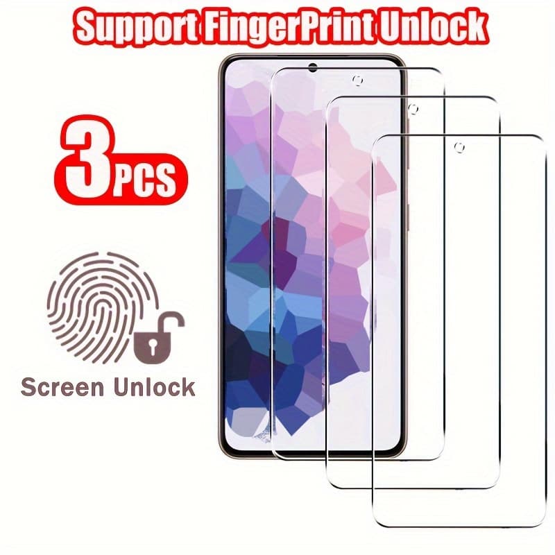 TEMU 3pcs Fingerprint Unlock Tempered Cover Screen Protector Film Case For Galaxy S24 S22 S23/ S23+ 5g S21 S23 S22+ 5g S22 Plus S23plus S22plus S24plus S24 Ultra