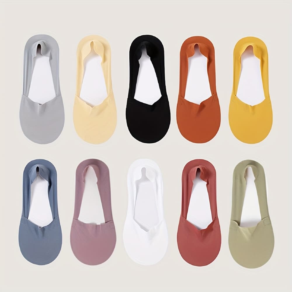TEMU 10 Pairs Of Spring And Summer Invisible Boat Socks, Shallow Mouth Short Socks For Couples, Comfortable And Cool To Wear, Beautiful , 10 Colors From