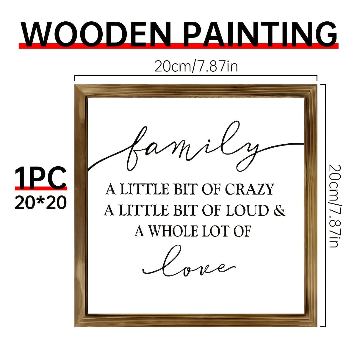 TEMU 1pc Wooden Sign Classic Family Quote ""- Wooden Sign With Inspirational Saying, Multipurpose Plaque For Home Decor, Living Room, Kitchen, 2d Flat, Perfect For Room Decor