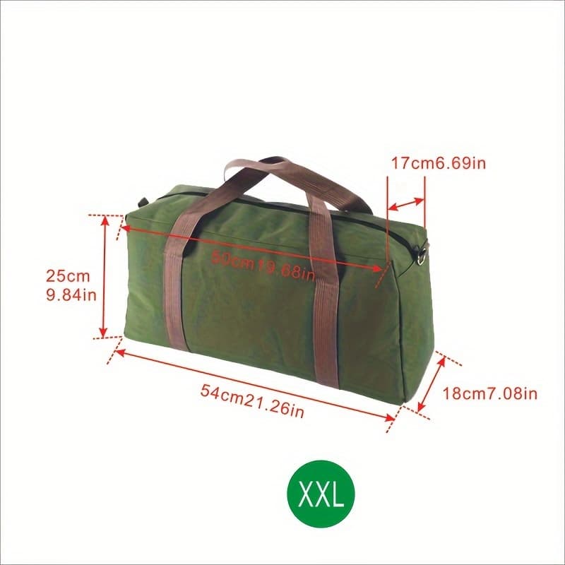 TEMU Wide Mouth Tool Bag, Canvas Heavy Duty High Capacity Handbag, Portable Tool Bag For Storage Wrench, Screwdrivers, Pliers, Nails