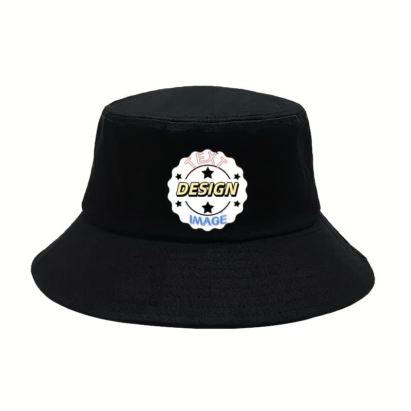 TEMU Custom Logo Oversized Head Fisherman Hat | Unisex Outdoor Travel Casual Bucket Hat | Hip-hop Loose Sun Hat | Corporate Team Custom Gift