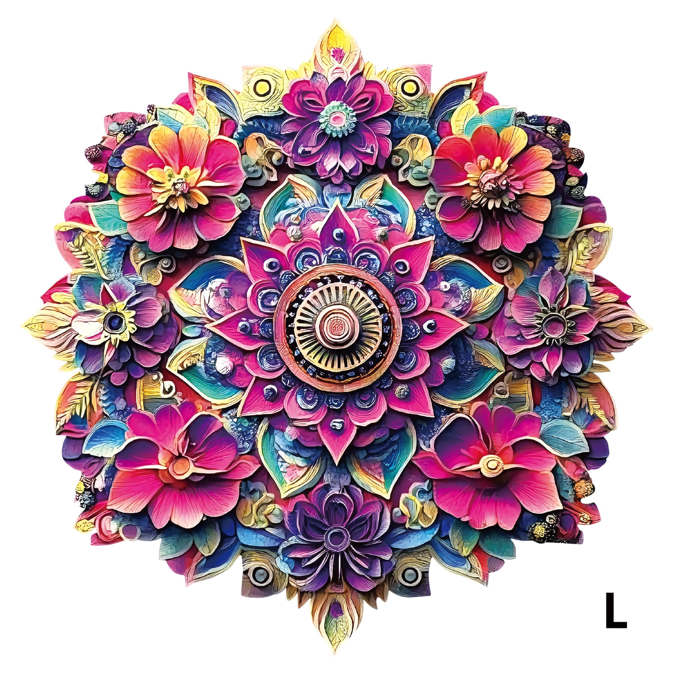 TEMU Mandala Wooden Puzzle, Exquisite Wooden Puzzle, Unique Irregular Shaped Animal Puzzle, Perfect Birthday And Christmas Gift, Exercises Focus, Decorative Art Painting