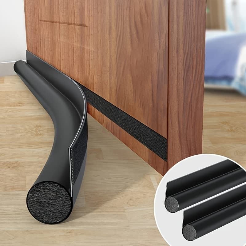 TEMU 1pc Of Self-adhesive Door Bottom Seal - Durable, Soundproof, Dustproof, And Seal Suitable For And Homes, In /gray/brown Options, Door Seal | Curved Design Seal | Durable Plastic Strip