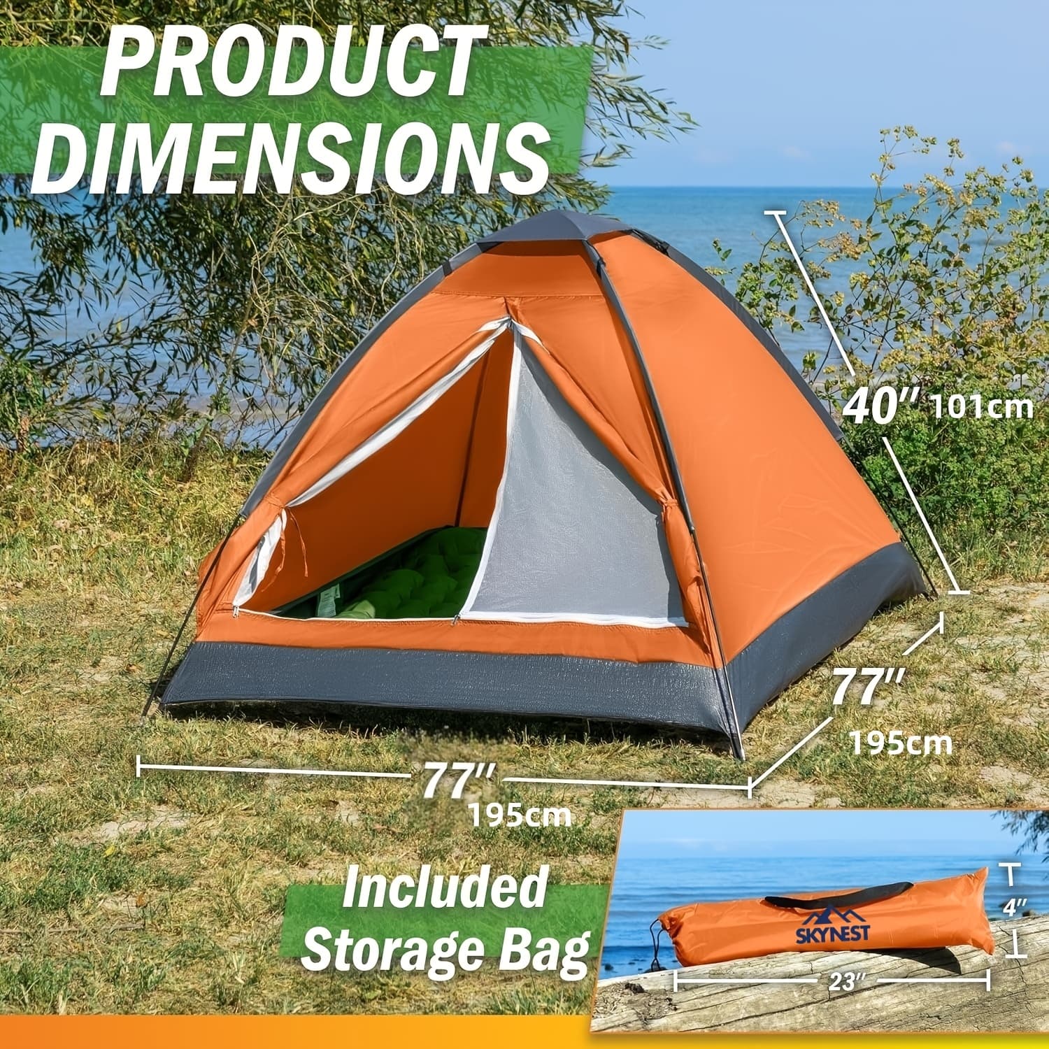 TEMU Camping Tent, Suitable For 2 To 5 People, Family Dome Design, Easy To Assemble, Including Portable Bag, Lightweight, Suitable For Outdoor Activities Such As Camping, Traveling, And Hiking