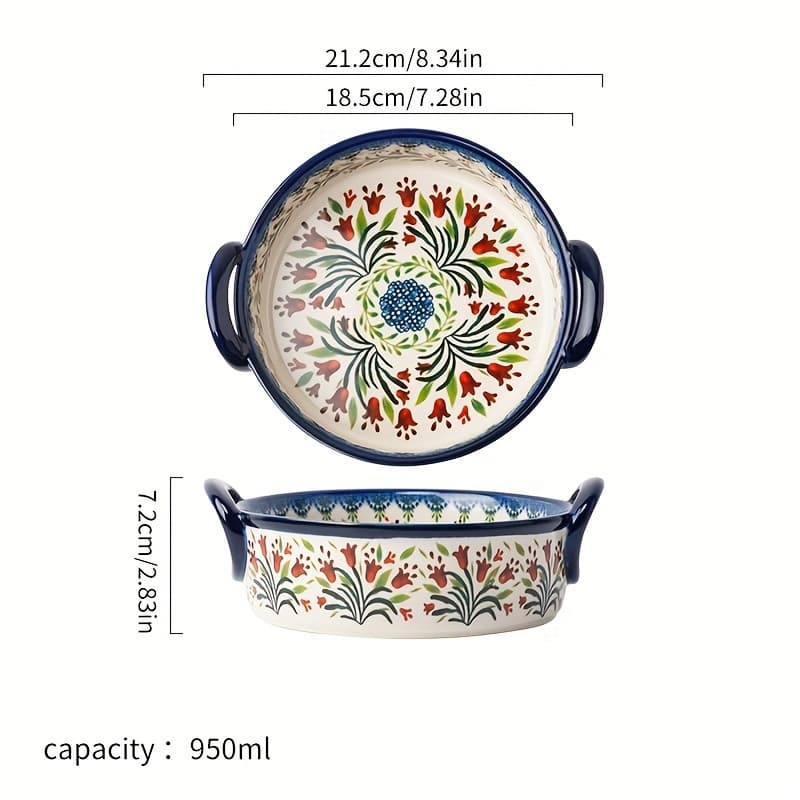 TEMU 3 Designs: Oval Round Or Handled Collection - Traditional Polish Decoration | Dishwasher Safe | Perfect For Family And Christmas Dinner Parties