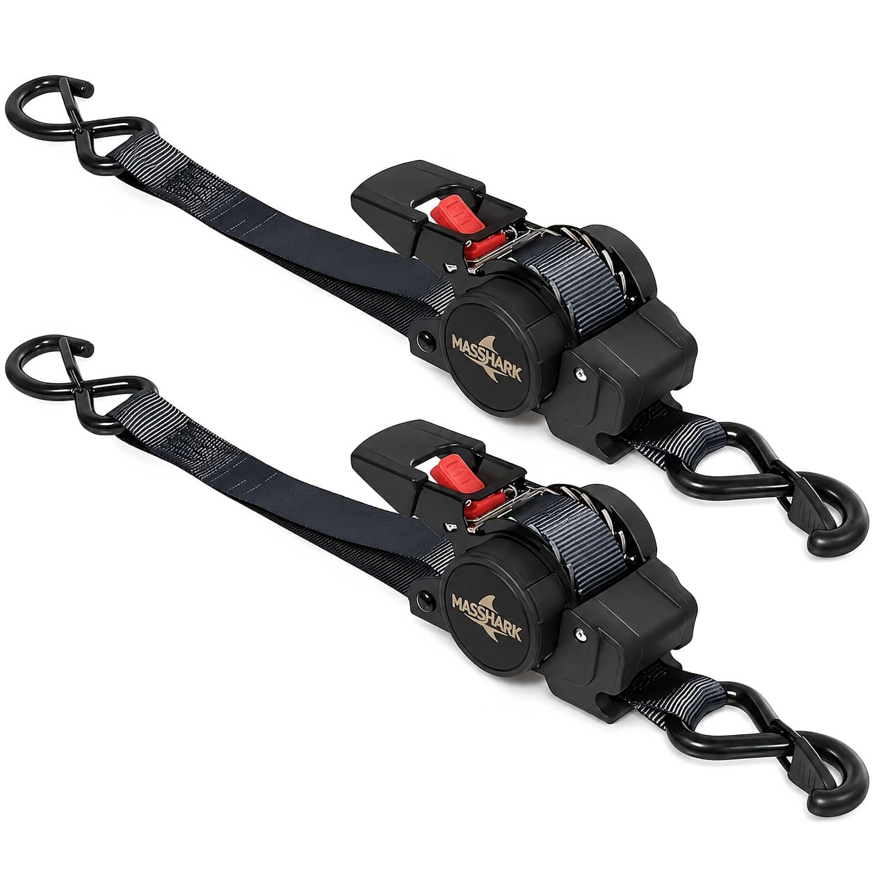 TEMU 4pcs Retractable Ratchet Straps, 2pcs 12 Feet Heavy Duty Auto Self Retracting Tie Down Straps - Cargo Straps For Truck, Cargo Trailer, Motorcycle, Moving, Appliances