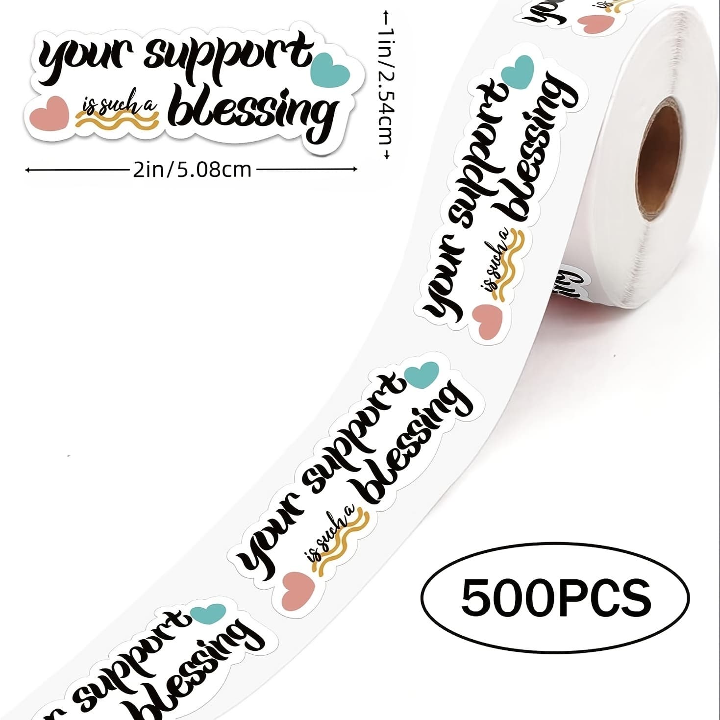 TEMU Is A . Small Business Sticker, Cute Design Thank You Sticker, Online Mail Envelope Packaging Sticker Label Small Business Shipping Sticker, 500 Sheets