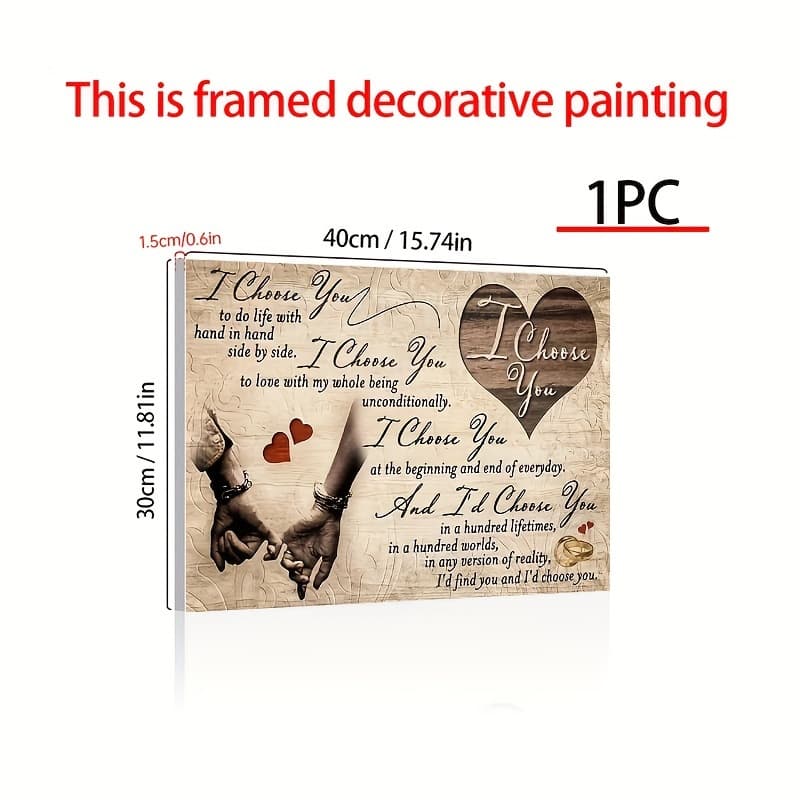 TEMU 2d Flat, 2d Flat, 1pc Canvas Painting I To Do Hand In Hand Couple Wall Art For Living Room & Bedroom, Home Decoration, Festival Gift For Her Him