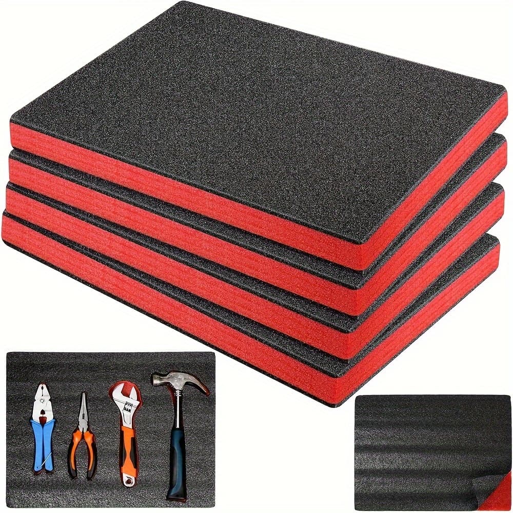 TEMU 4pcs Of High-density , Wedding Flower, Jewelry, Flower Arrangement, Hand-, Foam Plug-in That Can Cut Toolbox Protection Cabinet, Garage And Red