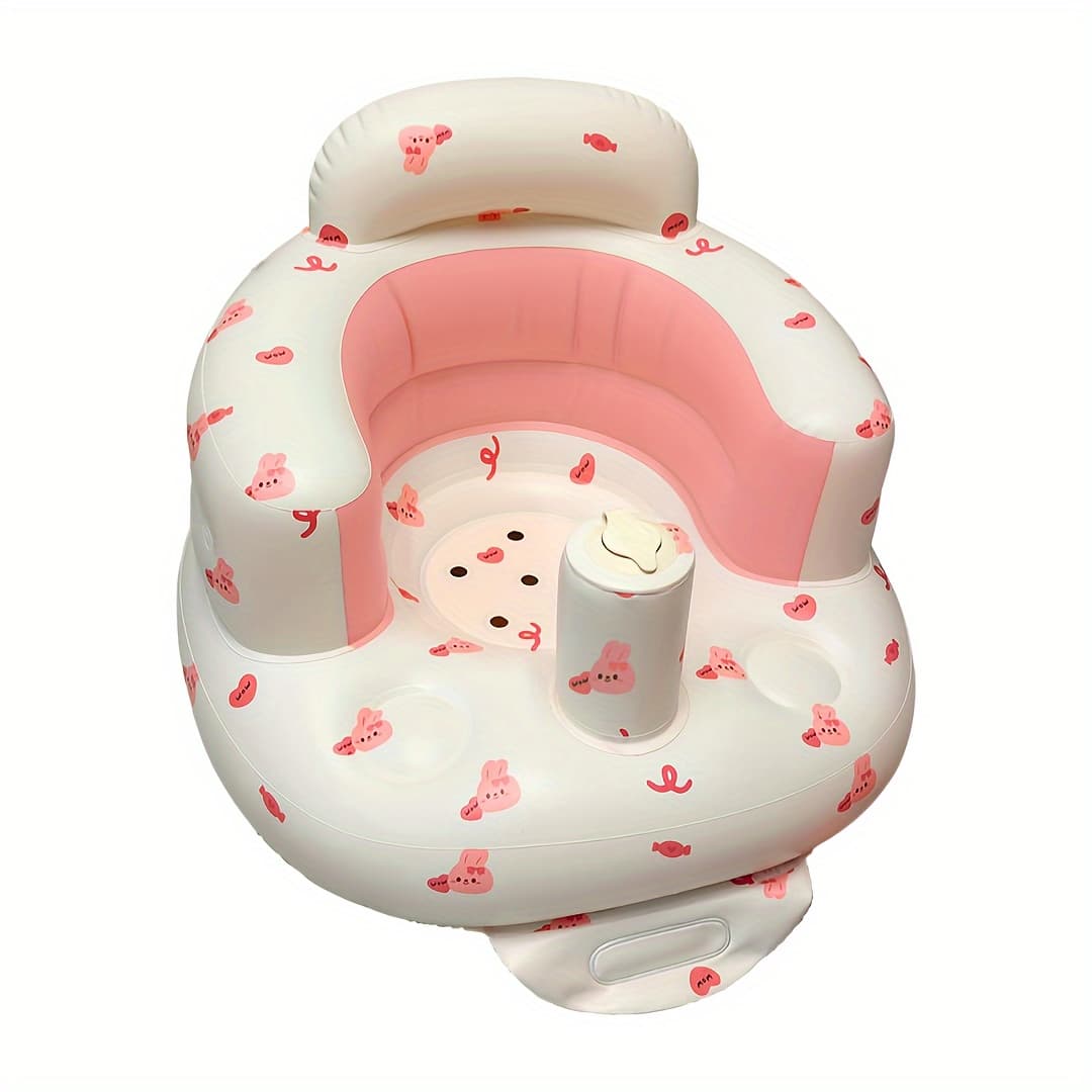 TEMU Sungdogin Inflatable Seat For 3-36 Months - Pump Setup, Leak-proof, Non-toxic Pvc, Perfect For Learning To Sit & Feeding, Compact For Travel & Camping
