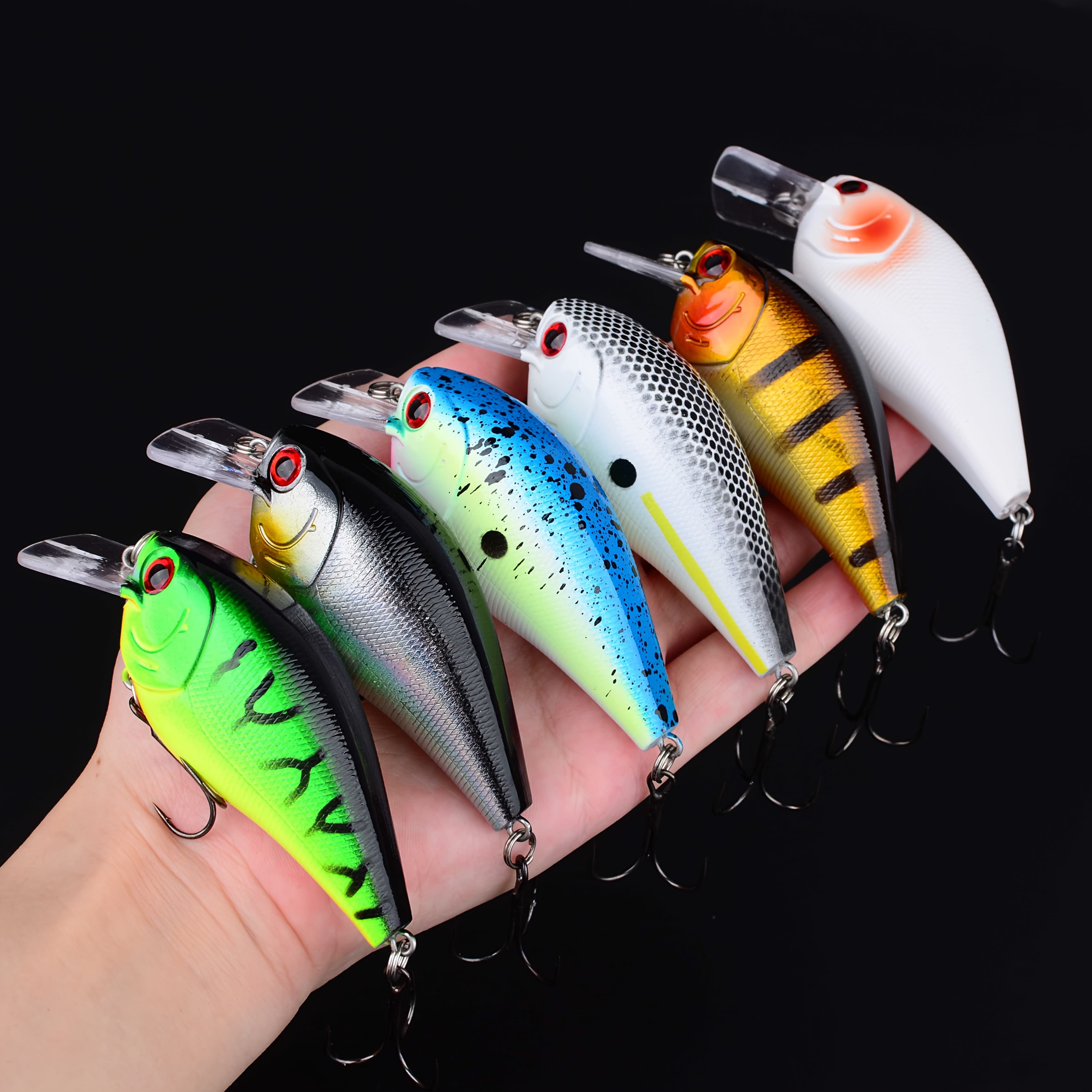 TEMU Set Of 6 Floating Crankbait Lures, Artificial Hard Baits, Jerkbaits, Ideal Fishing Additions For And Trout