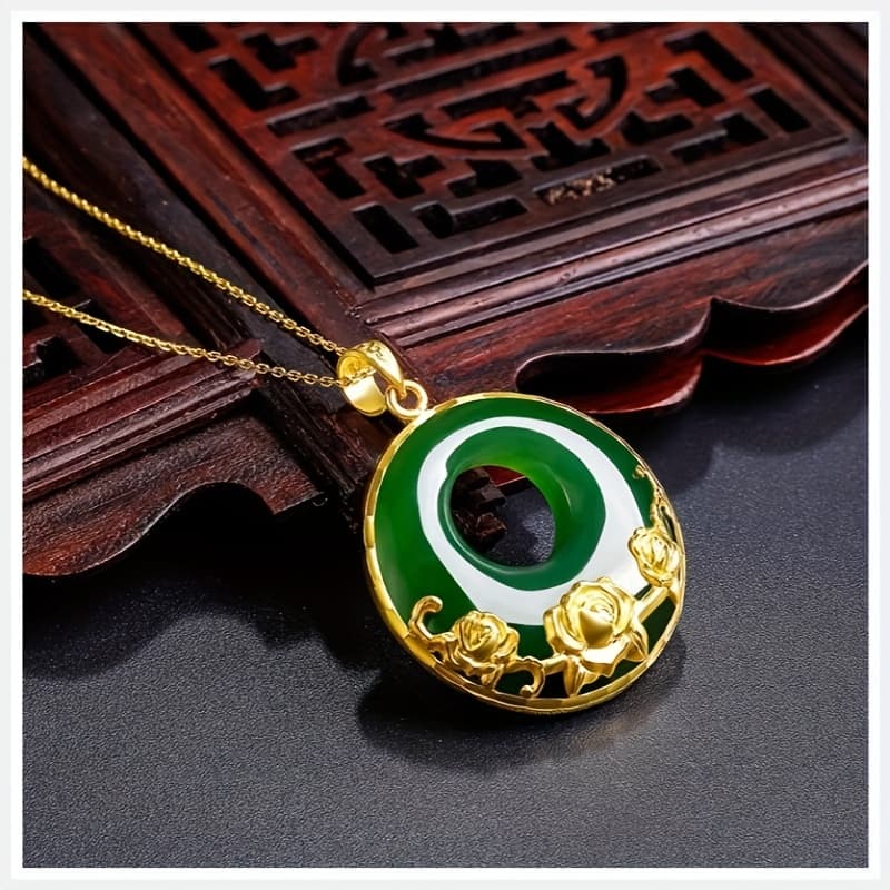 TEMU Fashionable Temperament And Wealth Attracting Rose Safety Pendant Necklace, Blooming Wealth Pendant