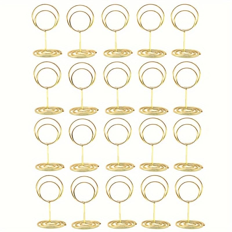 TEMU 20pcs - Metal Table Number Stands For Weddings, Birthdays & Office Desk Organization