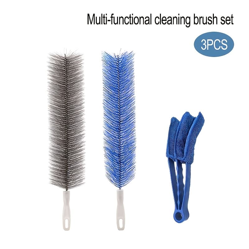 TEMU Set Of 3 Multifunctional Household Cleaning Brushes: Dusting Brushes For Fan And Blind Slats, And Air Conditioner Vent Cleanerversatile Tools For Home Cleaning, Dust Removal, And Maintenance.