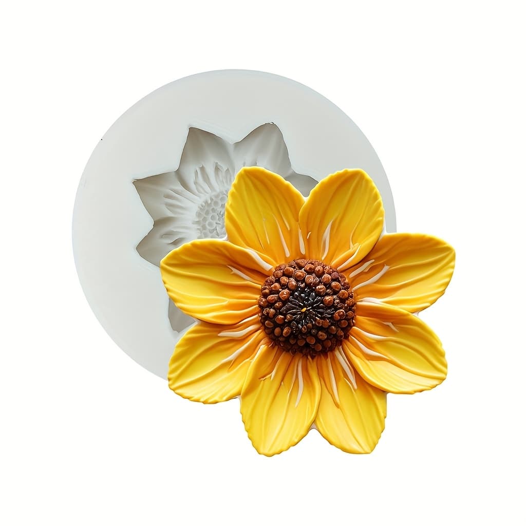 TEMU 1pc 3d Sunflower Silicone Mold, Resin Casting Molds, Suitable For Resin, Candles, Soap, Clay Crafts, Stones, Home Decoration, Valentine's Day, Thanksgiving Day, Father's Day,