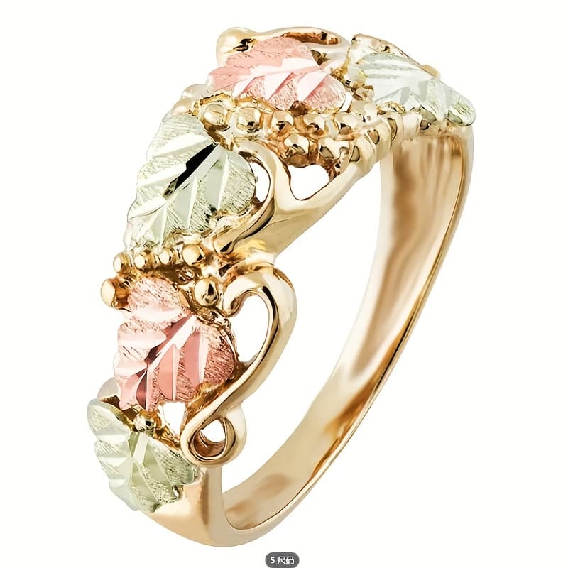 TEMU Elegant Leaf Ring - A Fashionable And Versatile Alloy Jewelry Suitable For And Gift , Making It An Ideal Birthday, New Year, Or Anniversary Gift For Family, , And