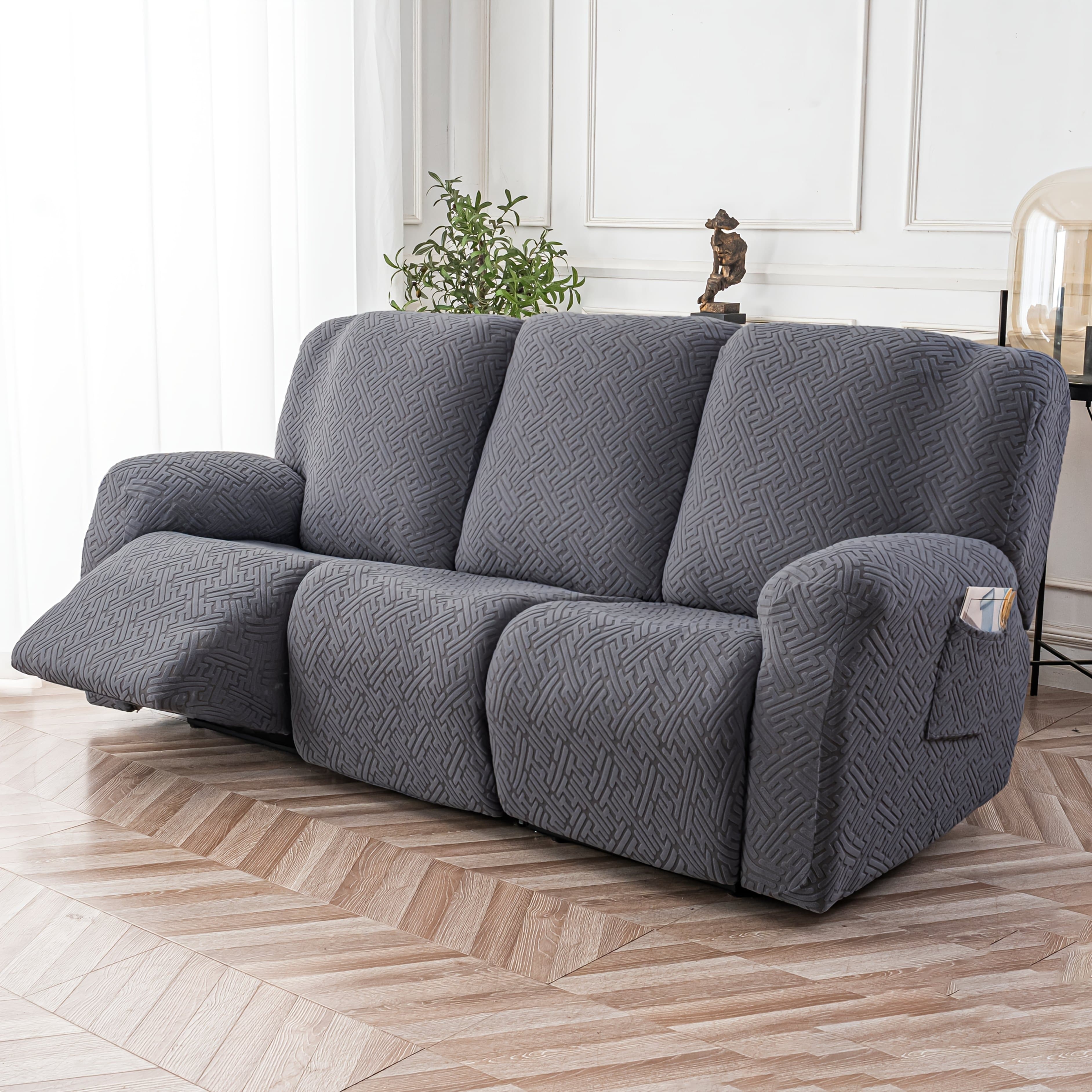 TEMU 3seats 8pcs Recliner Slipcover Set, Flexible And Sleeve, Furniture Protector With Pocket, Suitable For Sofa Office Living Room
