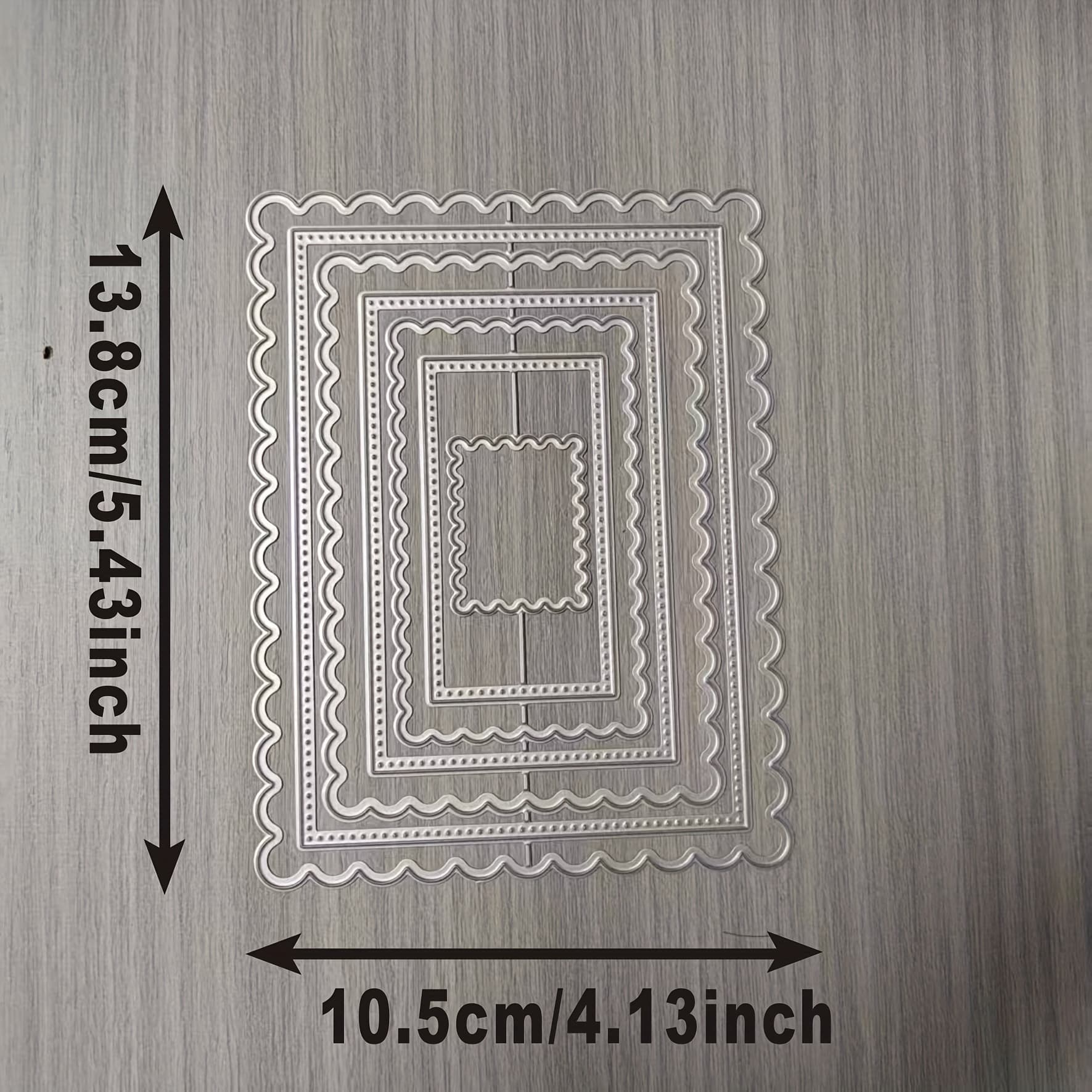 TEMU 7pcs/set New Rectangle Scallop Stitching Nesting Background Decorative Metal Cutting Dies For Scrapbooking Card Making Diy Card Album Craft Decoration