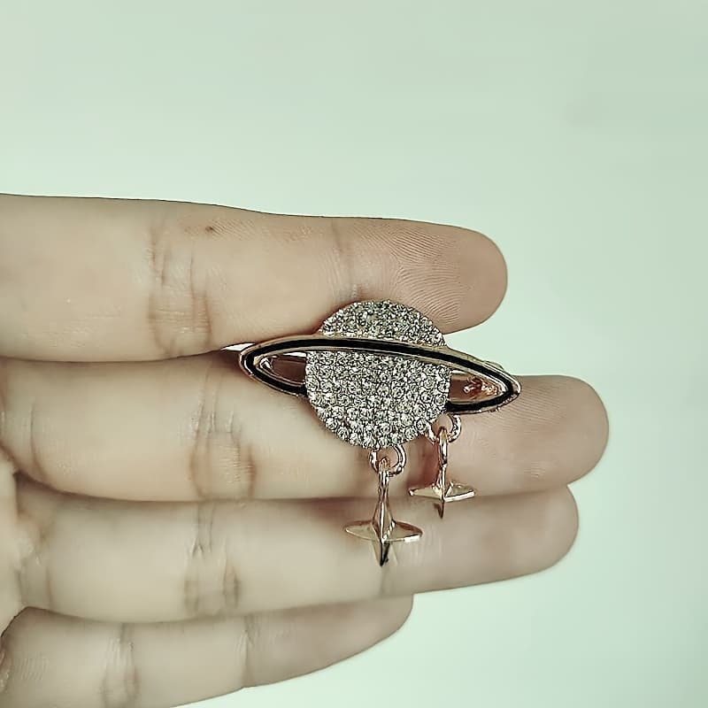 TEMU Starry High-end Planet Tassel Brooch Suit Jacket Accessory Coat Pin Fixing Clothes Fashion Brooch