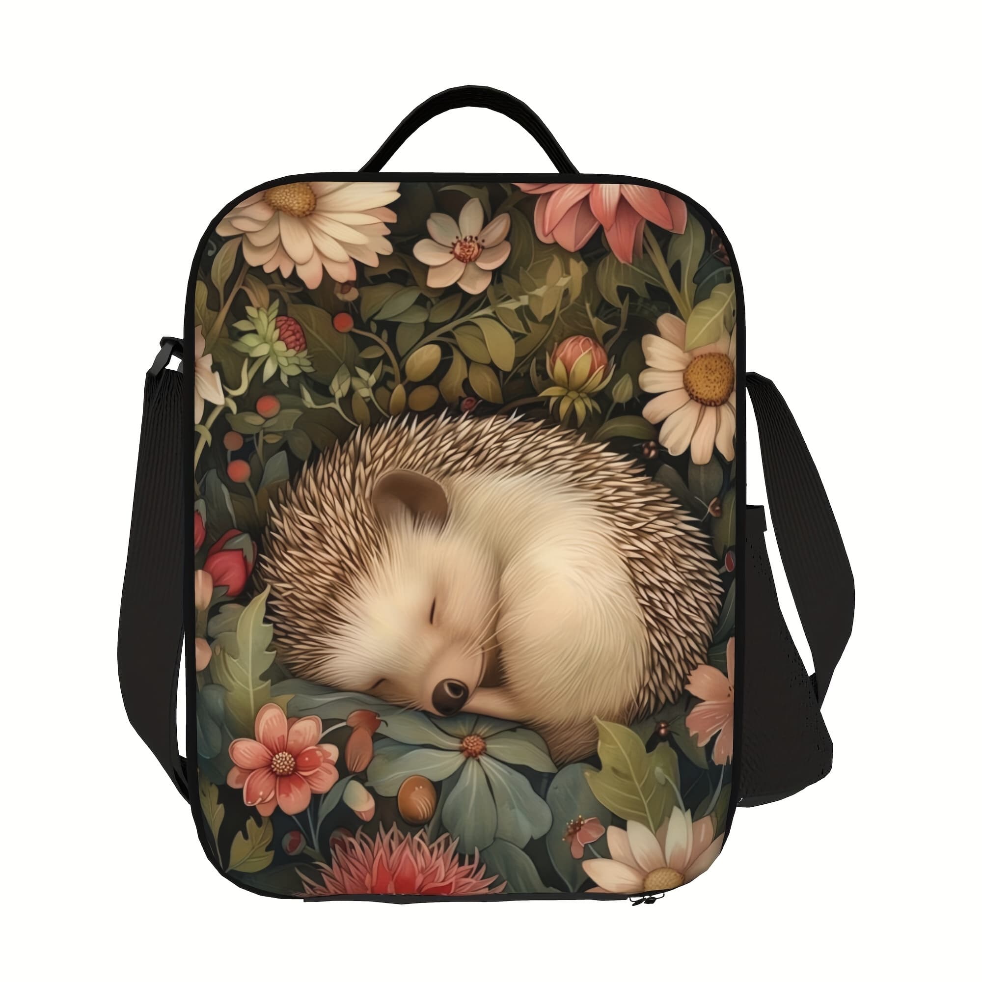TEMU A Hedgehog Sleeping Design, Suitable For Home, Dining Rooms, Offices, And Outdoor Use. A Portable, Reusable Cooler Used As A Storage Bag Or Stationery Pouch