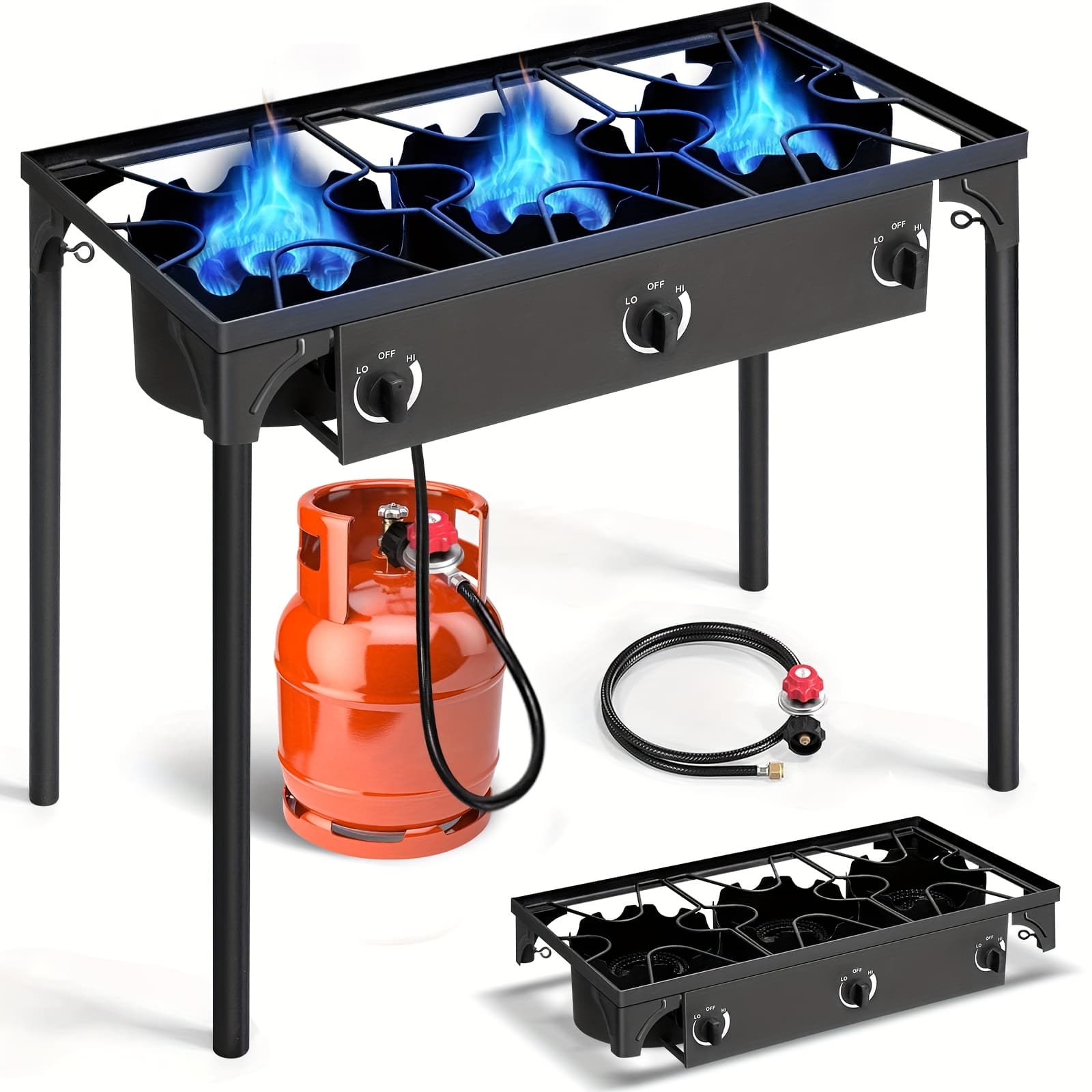 TEMU 3/2/1 Burner Propane Stove For Outdoor Camping, Picnics, And Grilling - Ideal For Gardens, , And Parties