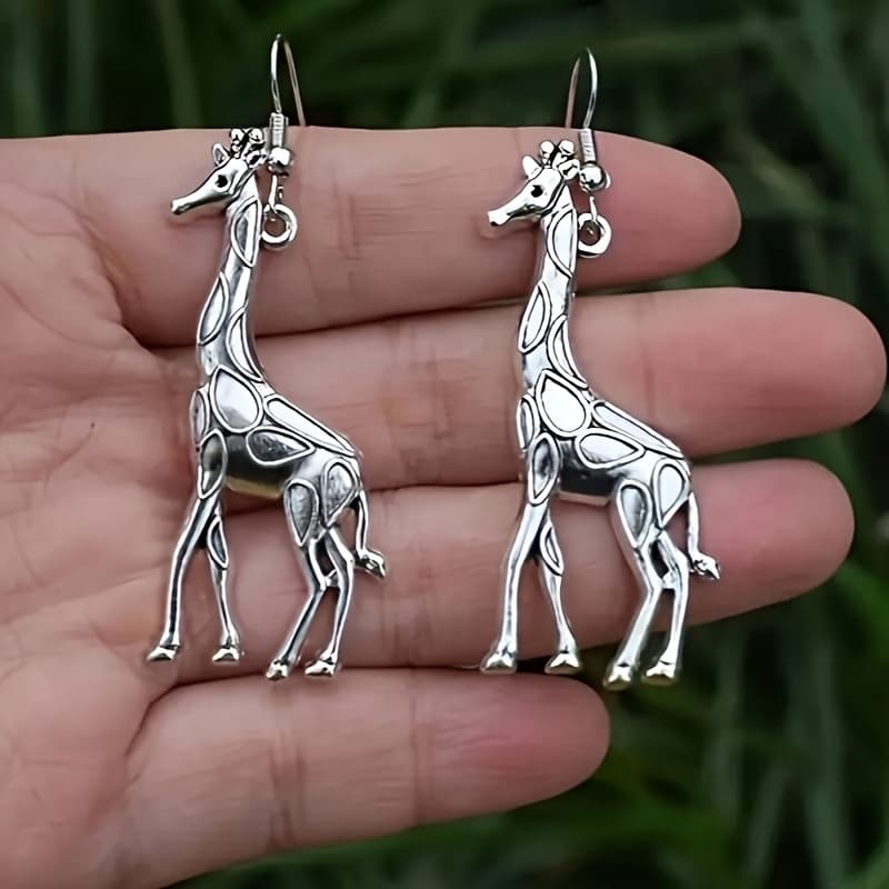 TEMU A Pair Of Adorable Bohemian-style Dangling Earrings Featuring Giraffes, Wear And Vacations