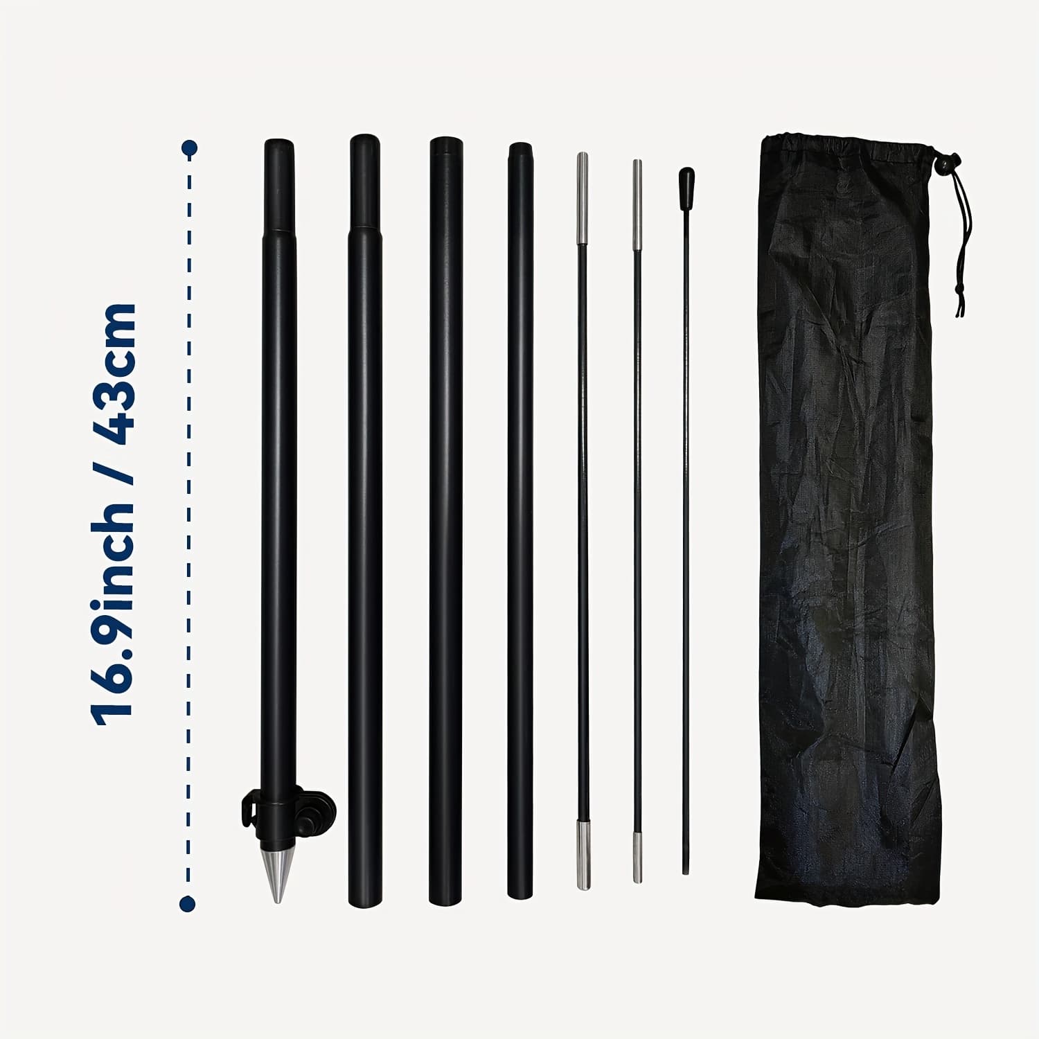 TEMU 1pc Feather Flag Kit, Advertising Flag Pole, Outdoor Flag Stand, Aluminum Material, Durable And Lightweight, Suitable For Flags Around 1.6x6.6ft/1.6x6.1ft ()
