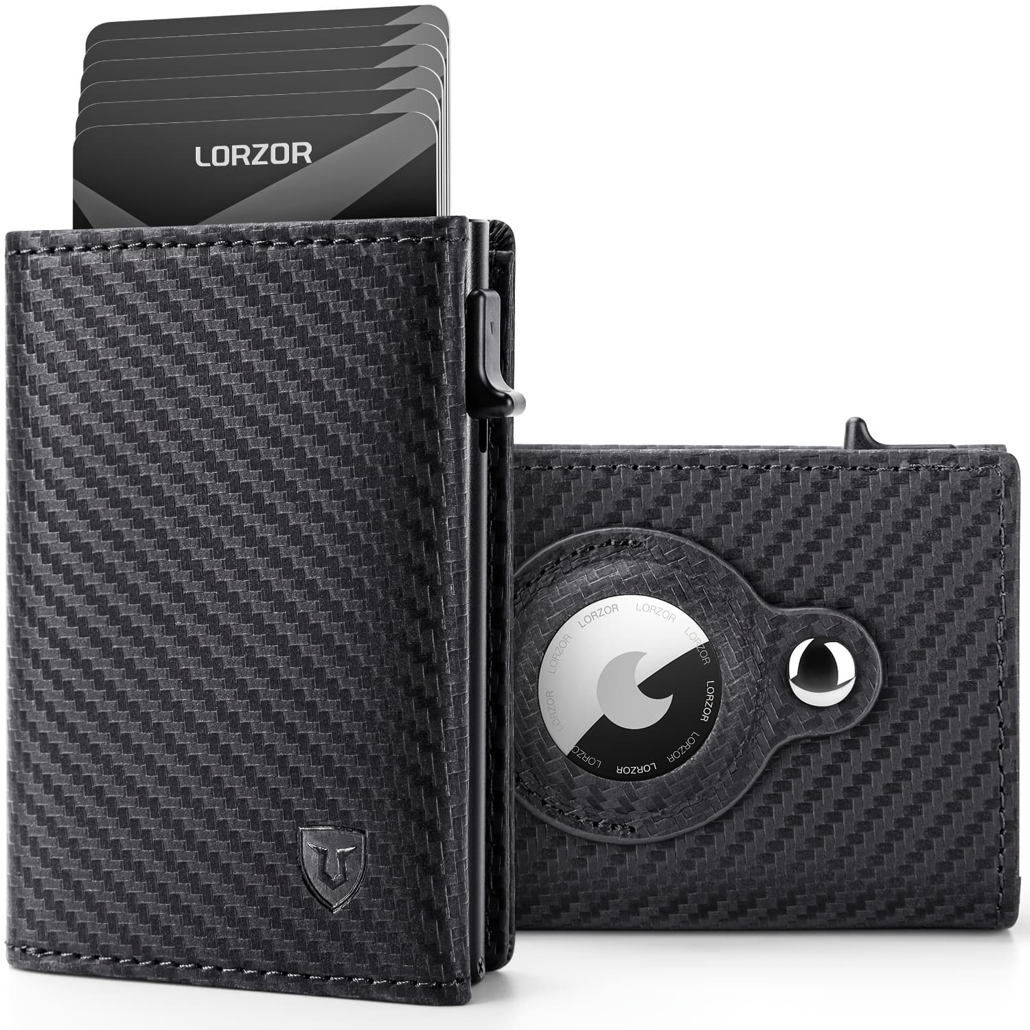 TEMU Lorzor Mens Wallet For Airtag - Genuine Leather Minimalist Pop Up Smart Wallet For Men, Air Tag Holder, Slim Rfid, Modern Mens Wallet (airtag Not Included)