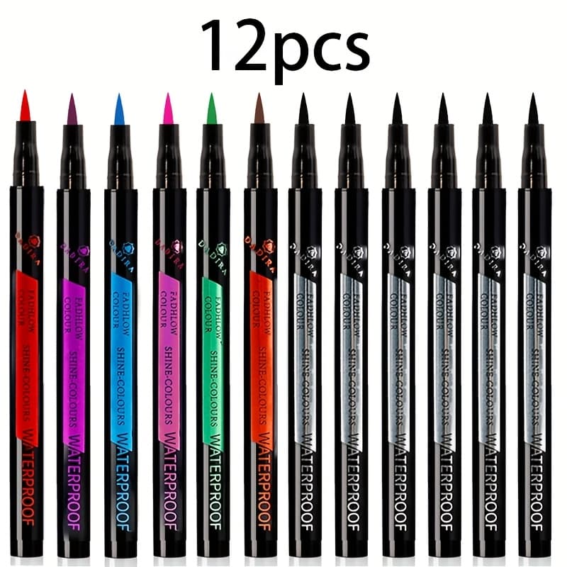 TEMU Eyeliner Pencil12pcs, Long-lasting, And , Suitable For Halloween, Christmas, , Easter, Valentine's Day And Other Festivals..