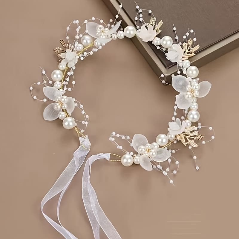 TEMU 1pc Girl Flower Crown Headband Hair Accessory Suitable For Wearing With Fairy Dresses During .