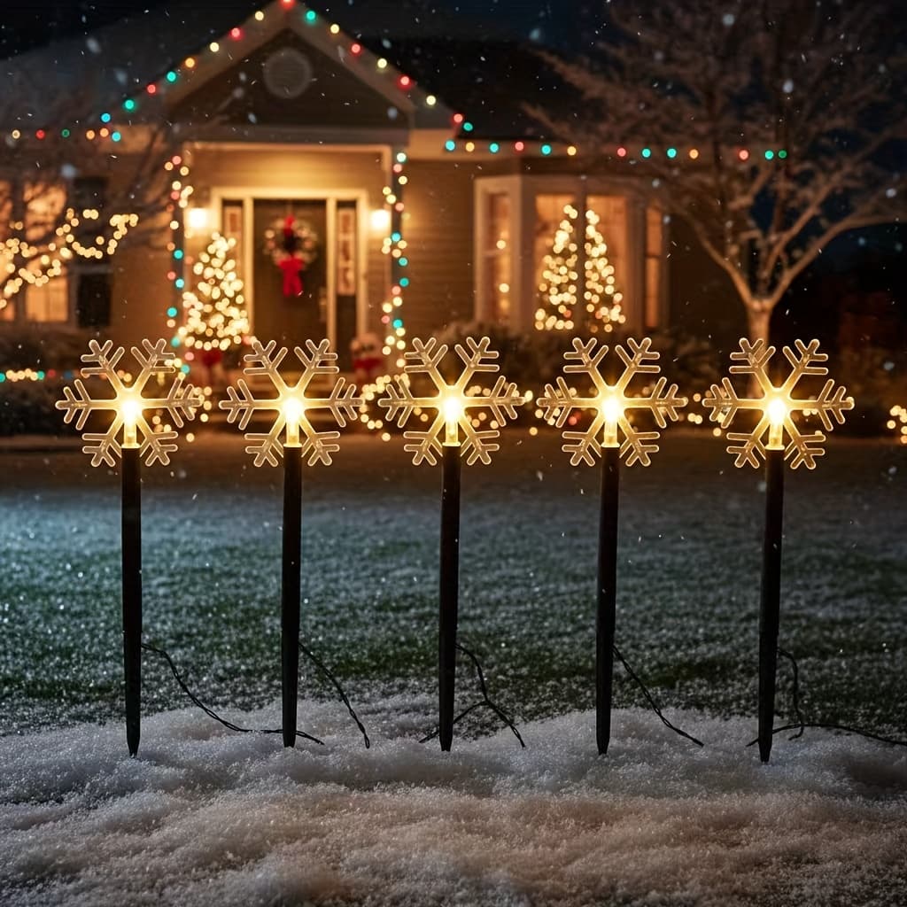 TEMU Set Of 5 Solar- Lights For Outdoor Use, Ideal For And Backyards, Perfect For Decorating Patios And Landscapes