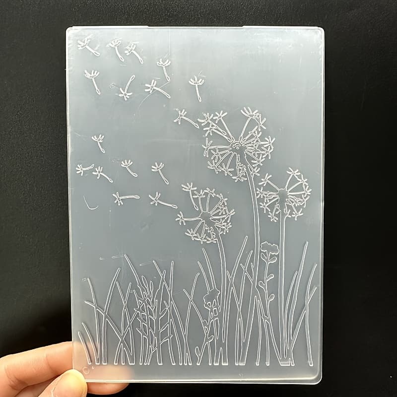 TEMU Dandelion Pattern Plastic Embossing Folder For Diy Card Making & Scrapbooking - Easy-to-use, Quick 3d Design Template, Crafts & Gift Tags, Scrapbooking Tools